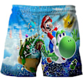 Miniatyrbild 2 av 3: 2024 Pojkar 3D Bro Baddräkter Badbyxor Badkläder Strand Pool Surf Mesh Super Mario C 9-10Years