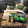 Miniatyrbild 1 av 5: a287 Sängkläder Traktor Tryckt Påslakan Täcke Sängset Quilt Örngott Pojkar Flickor Vuxna 3-Delars Sängklädesset (1 Påslakan + 2 Örngott 220x240cm 94x102in