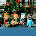Miniatyrbild 5 av 5: Katt-Julkrubba Inomhus Katt-Julkrubba Katt-Juldekoration Söt Katt