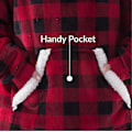 Pikkukuva 5 / 5: Pehmeä ja lämmin jättimäinen etutaskullinen hupparipeitto Red and black check