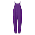Miniatyrbillede 5 af 5: Dame Overalls Casual Løs Dungarees Romper Baggy Playsuit Bomuld Og Linned Jumpsuit Purple S