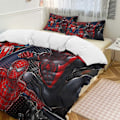 Miniatyrbilde 1 av 4: v895 Spider-Man 3-delt sengesett for enkeltseng - Inkluderer 1 enkelt dyne og 2 putevar sengetøy - Falmebestandig mikrofiber - Spider io895 135x200cm 53x78in