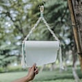 Pikkukuva 2 / 5: Farfi Paper Roll Holder Macrame Smooth Stick Monikäyttöinen Ulkona Ripustettava Paperipyyheteline Kotiin Leirintään Green