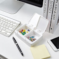 Miniatyrbillede 3 af 4: Vatpindeholder med trykknap, multifunktionel PP-makeupbomuldsopbevaringsorganisator til skrivebord Q 1 Grid