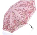 Hopfällbart UV-parasoll Snö/Regn/Sol Paraply Broderi Bröllopsparaply Pink