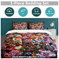 Miniatyrbild 5 av 5: x228 Five Nights at Freddy's FNAF Påslakanset Mikrofiber Sängkläder 3D-tryckta Lätta 3-delade Täcke Set, 1 Påslakan och 2 Kuddfodral 200x200cm 78x78in
