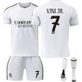 Miniatyrbild 1 av 2: 2526 Ny Real Madrid Fotbollströja Kortärmad för Vuxna och Barn - Flera Stilar No.7 VINI JR. No.7 VINI JR. No.7 VINI JR. M
