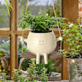 Miniatyrbillede 5 af 5: Swing Face Planter Pots, Søde Væghængte Resin Blomsterhoved Planter til Indendørs & Udendørs, Succule
