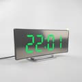Digital klocka Stor display Multifunktionell LED elektrisk väckarklocka Spegelvänd yta för hem sovrum grön