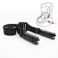 Miniatyrbillede 1 af 5: Generel Isofix-strop til autostol, Ltuikhq Isofix-sele, et-knaps betjening, blød polyester, sort, 1,6 m, modstår 15000 N spænding
