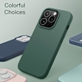 Miniatyrbild 6 av 6: iPhone 14 Pro Silikonskal, för 6,1 tum (ungefär 6,1 cm), Silkeslen Mjuk Känsla Fullständigt Skydd, Stötsäkert Skyddsfodral, med Mikrofiberfoder Pine Green