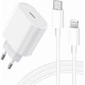 iPhone USB-C hurtiglader – 20 W PD hurtiglader med 2 m USB-C til Lightning-kabel, kompatibel med iPhone 14