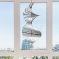 Miniatyrbilde 4 av 5: Vindspinner, 3D rustfritt stål metall hengende spinner spiral vindklokke roterende vindskulpturer treanheng solfanger for innendørs utendørs