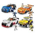 Miniatyrbillede 2 af 4: Børne Byggeklods Bil Samlemodel Udviklings Intelligens Racing Diy Drengelegetøj F8 666001