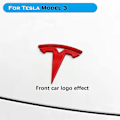 Miniatyrbilde 2 av 5: 3-pak Tesla Model 3 Rattsving Logo Klistremerker (rød)