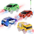 Pikkukuva 1 / 5: SBSG Rata-autot Vain Vaihto, Flex Track Kilpa-autot Magic Tracks Pimeässä Hohtaville, LED Valot Päällä Paristokäyttöinen Snap N Glow Trax c