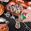 Pikkukuva 4 / 4: Mini suola- ja pippurisirottimet, 15 ml / 1/2 oz lasikuutioiset ravintolasirottimet 6pcs