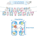 Miniatyrbilde 5 av 5: Cinnamoroll Tema Bursdagsfest Dekorationssett - Tegneserie Anime Kawaii Festutstyr