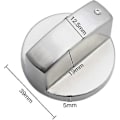 Miniatyrbilde 2 av 5: 6 stk. Universelle Metallkontrollknapper Gasskomfyrknapper 6mm Universelle Kontrollknapper Komfyrknapper for Gasskomfyr Kokeplate Ovn