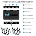 Miniatyrbilde 5 av 5: KVM Switch 2 Port Boks USB og HDMI-kompatibel Switch for 2 Datamaskiner Del Tastatur Mus Skriver a