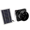 Miniatyrbillede 5 af 5: 10W 12V Solcelledrevet Udstødningsventilator til Runde Rør ABS Solpanel Ventilationsventilatorsæt til Kæledyrshus Hønsehus RV Drivhus