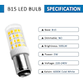 Miniatyrbillede 2 af 5: 5w Led Symaskine Pære B15d, 220-240v, 500lm Kølig Hvid 6000k, Svarer til 40w Glødepære, Ikke-dæmpbar, B15 Bajonet Pære