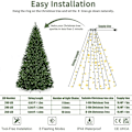 Miniatyrbilde 2 av 4: Juletrelys Innendørs Utendørs, 280 LED Julelys Strenger 2M x 8 Linjer med 8 Moduser & 6 Timer PÅ Timer, Blinkende Mini Lys Plugg
