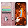 Miniatyrbillede 2 af 4: Til Samsung Galaxy A56 5G Etui Kalvetekstur Læder Stand Bog Stil Telefon Cover Rose Gold