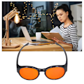 Miniatyrbillede 2 af 5: Blåt Lys Blokerende Briller 400-500nm Anti-stråling UV-resistente Computer Gamer Briller Til Læsning Runde/firkantede Brilleglas
