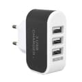 1-pack Trippel (3x) USB-port iPhone / Android Väggladdare Svart