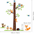 Miniatyrbilde 4 av 5: Veggdekor Fox Tree Høydemåler Avtakbar Selvklebende Mural Art Decals Vinyl Hjemmedekorasjon