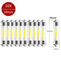 31/36/39/41mm 12vC5W dobbelthodet bil SMD Feiteng COB LED interiørbelysning, hvit 39mm