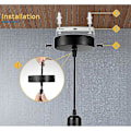Miniatyrbillede 3 af 5: 100 X 20mm Loftbaldakin, Metal Samledåse, 1 Hul Rund Skærm - Loftroset - Mat Sort, Alle Lamper Passer (2 Stk)