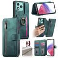 Leather Case for Honor 400 Lite 5G with RFID Blocking, Zipper Wallet and Stand Green
