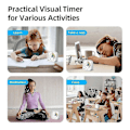 Miniatyrbillede 5 af 5: 60-Minutters Visuel Timer med Natlys, Nedtællingstimer, Pomodoro Timer med Regnbue Mønster til Børn og Voksne Hvid