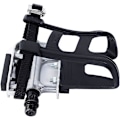 Miniatyrbillede 2 af 5: Cykelpedal med clips og stropper. Velegnet til spinningcykler, motionscykler, stationære cykler og udendørs cykler, 9/16 tommer aksel