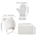 Miniatyrbild 3 av 5: Vinter Baby Mössa Halsduk Vantar Set - Stickad 3-Delar för Pojkar Flickor (0-2 År)