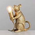 Miniatyrbillede 1 af 3: Moderne metallisk guldfarvet rotte design bordlampe dyre muse lampe stue spisestue soveværelse bordlampe