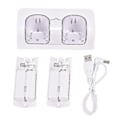 Miniatyrbillede 2 af 5: Genopladelige batteripakker og dobbeltoplader-dock til Wii Remote