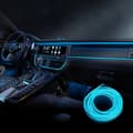 Bil LED Interiør Strip Lys 3m USB Neon Tråd Lys Glødende Ambient Belysning Bil Dekor Interiør Ice Blue