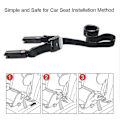 Miniatyrbillede 3 af 5: Generel Isofix-strop til autostol, Ltuikhq Isofix-sele, et-knaps betjening, blød polyester, sort, 1,6 m, modstår 15000 N spænding