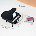 Pikkukuva 2 / 3: 1:12 Nukenukkekotivaruste - Mini Musta Puinen Suuri Piano Jakkaralla