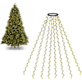 Miniatyrbillede 1 af 4: Juletræslys Indendørs Udendørs, 280 LED Julelyskæder 2 meter x 8 linjer med 8 tilstande & 6 timers ON Timer, Blinkende Mini Lys Stik