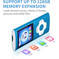 Miniatyrbilde 2 av 5: Bluetooth 5.0 Mp3 / Mp4-spiller med 32 GB minnekort, 1,8'' LCD-skjerm, støtter opptil 128 GB/video/stemmeopptak/FM-radio/e-bokleser/fotovisning Black