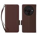 Fodral för ZTE Blade A76 5G med handledsrem, litchi-textur PU-läder plånboksfodral Brown
