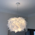 Miniatyrbilde 3 av 4: Hvit fjærlampe E27 - diameter 35 cm
