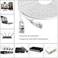 Pikkukuva 3 / 5: 20m - Cat 6 Ethernet-kaapeli - Litteä RJ45-verkkokaapeli - 1000 Mbit/s nopeus - Gigabit LAN-kaapeli - Litteä laajakaistainen Internet-patch-kaapeli PC PS:lle