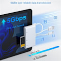 Miniatyrbillede 4 af 5: 5-i-1 Hukommelseskortlæser USB OTG Adapter TYPE-C Kortlæser Support SD TF XD MS Kort til I-Phone/