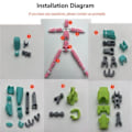 Miniatyrbillede 4 af 5: T13 Action Figur, Titan 13 Action Figur, Robot Action Figur, 3D Printet Action Red