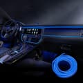 Bil LED Interiør Strip Lys 3m USB Neon Tråd Lys Glødende Ambient Belysning Bil Dekor Interiør Blue